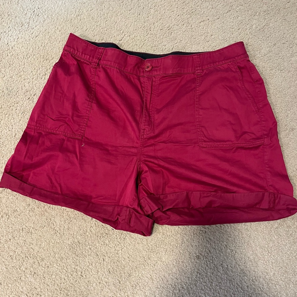 Lane Bryant Red Cargo Shorts